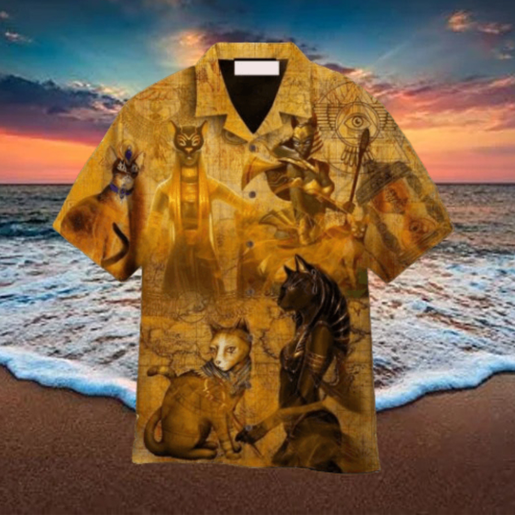 I Love The Myths Of Ancient Egyptian Cat Yellow Hawaiian Shirt I Love The Myths Of Ancient Egyptian Cat Yellow Hawaiian Shirt