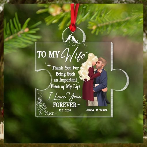 I Love You Forever Personalized Acrylic Ornament Gift For Christmas Couple Gift