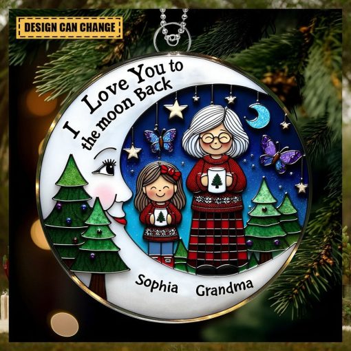 I Love You To The Moon And Back   Grandma Grandkid On Moon Personalized Acrylic OrnamentI Love You To The Moon And Back   Grandma Grandkid On Moon Personalized Acrylic Ornament