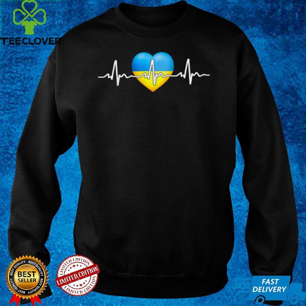 I Stand With Ukraine Heartbeat Ukrainian Flag with Heart T Shirt I Stand With Ukraine Heartbeat Ukrainian Flag with Heart T Shirt