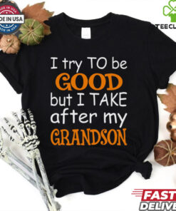 I Try To Be Good But I Take After My Grandson T Shirt