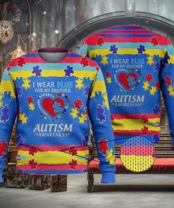 I Wear Blue For My Brother 3D Full Print Ugly Sweater Christmas Gift Sweater