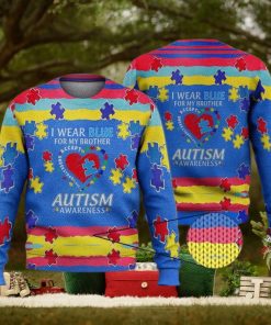 I Wear Blue For My Brother 3D Full Print Ugly Sweater Christmas Gift Sweater