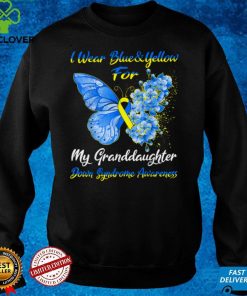 I Wear Blue & Yellow For My Granddaughter Down Syndrome T Shirt 2 I Wear Blue & Yellow For My Granddaughter Down Syndrome T Shirt
