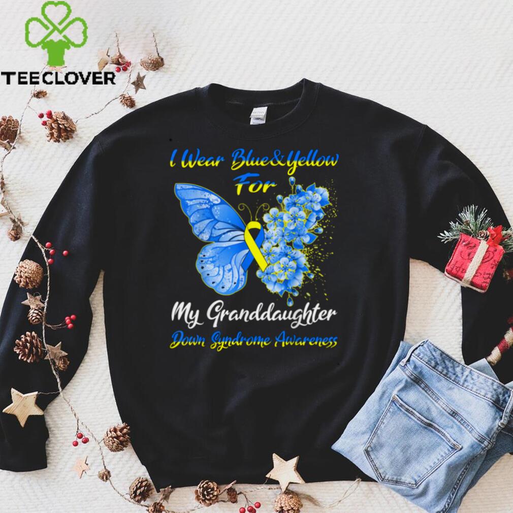I Wear Blue & Yellow For My Granddaughter Down Syndrome T Shirt I Wear Blue & Yellow For My Granddaughter Down Syndrome T Shirt