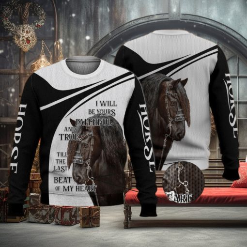 I Will Be Your Faithful Black Horse 3D Full Print Ugly Sweater Christmas Gift Sweater