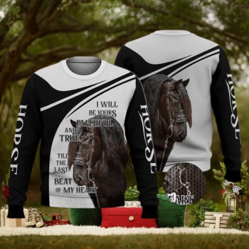 I Will Be Your Faithful Black Horse 3D Full Print Ugly Sweater Christmas Gift Sweater