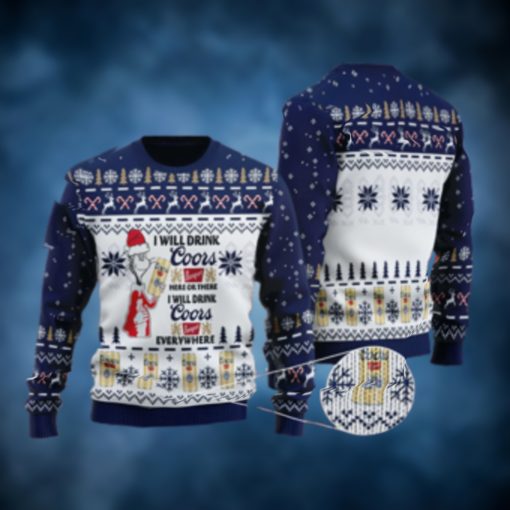 I Will Drink Coors Banquet Everywhere Christmas Ugly Sweater