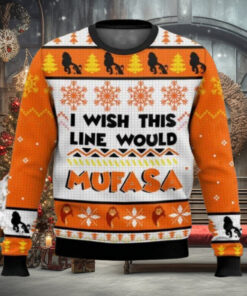 I Wish This Line Would Mufasa Ugly Christmas Sweater