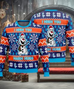I Wish You Warm Hugs Ugly Christmas Sweater Snowman Santa Hat Gift For Men Women Winter