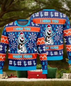 I Wish You Warm Hugs Ugly Christmas Sweater Snowman Santa Hat Gift For Men Women Winter