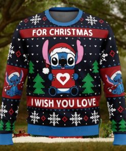 I Wish you Love Stitch Ugly Sweater Christmas