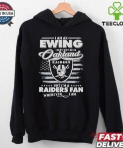 I Am An Ewing I May Not Be In Oakland But I’m A Raiders Fan Shirt featuring a fun design expressing loyalty to the Las Vegas Raiders, despite not being based in Oakland anymore.