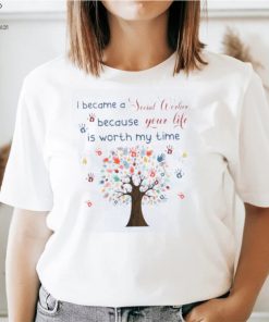 I became a social worker because your life tree hands retro T Shirt