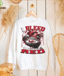I bleed Kansas City Chiefs white and red hoodie, sweater, longsleeve, shirt v-neck, t-shirt