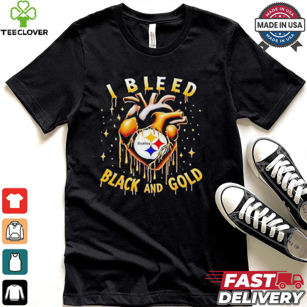 I bleed black and gold Pittsburgh Steelers heart shirt I bleed black and gold Pittsburgh Steelers heart shirt