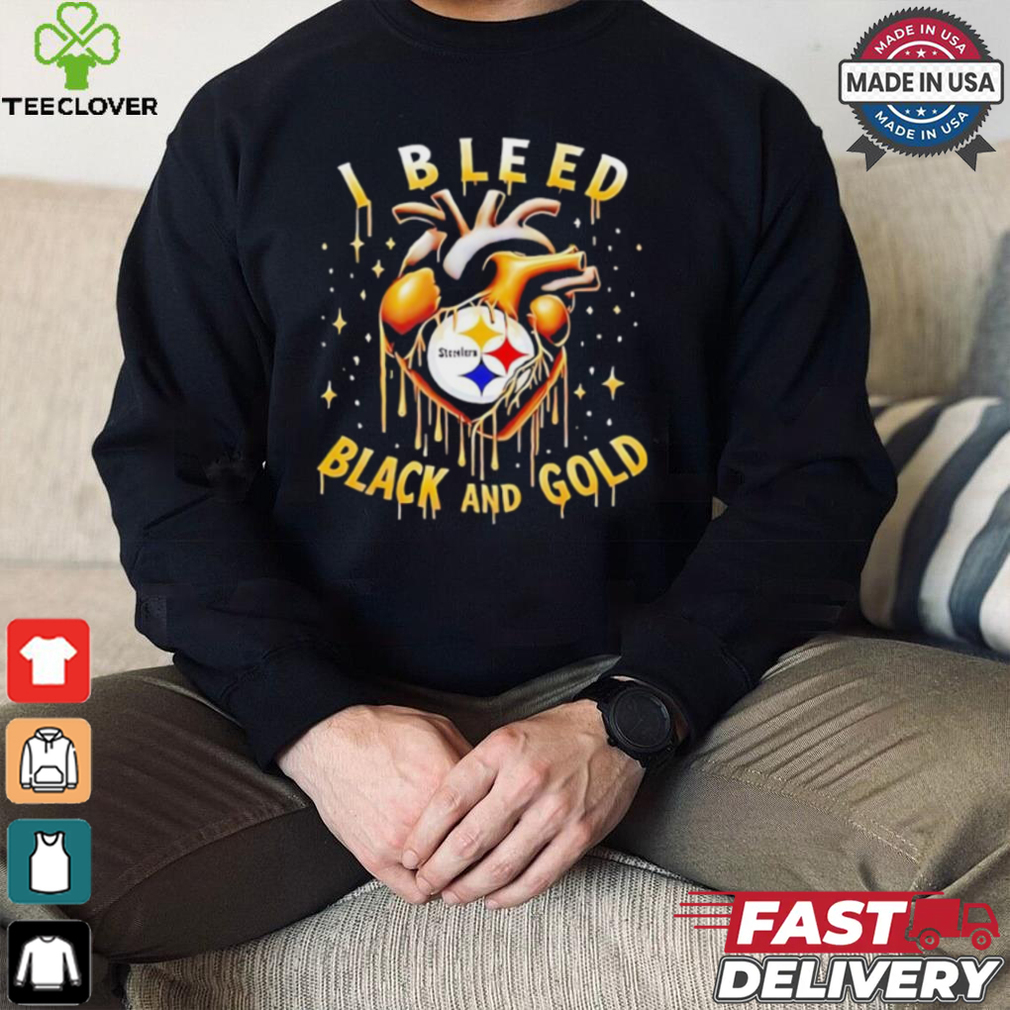 I bleed black and gold Pittsburgh Steelers heart shirt I bleed black and gold Pittsburgh Steelers heart shirt