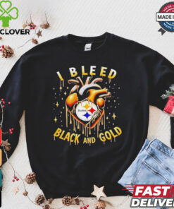 I bleed black and gold Pittsburgh Steelers heart shirt