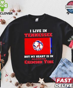 I live in Tennessee but my heart is in Crimson Tide hoodie, sweater, longsleeve, shirt v-neck, t-shirt