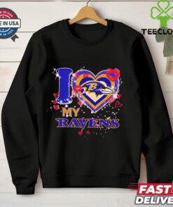 I love Baltimore Ravens my Ravens heart shirt