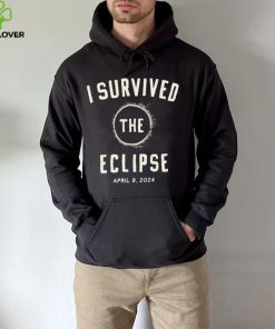 I survived the eclipse april 8 2024 text shirt shirt black