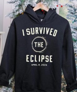 I survived the eclipse april 8 2024 text shirt shirt black