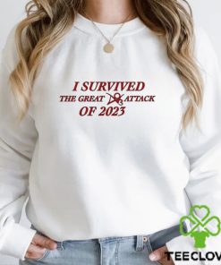 I survived the great attack of 2023 logo hoodie, sweater, longsleeve, shirt v-neck, t-shirt