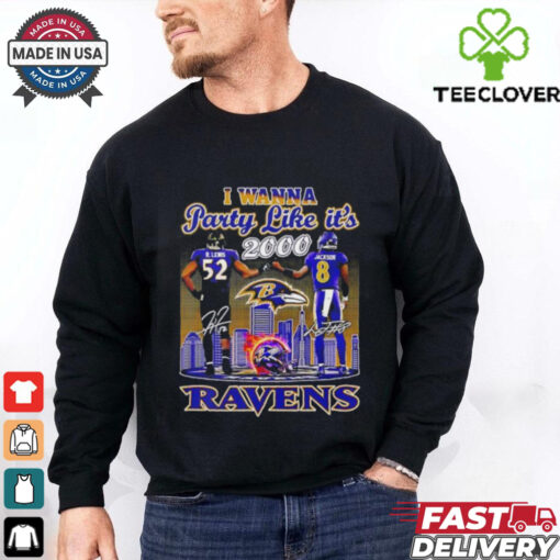 I wanna party like it’s 2000 Lewis and Jackson Baltimore Ravens signatures shirt