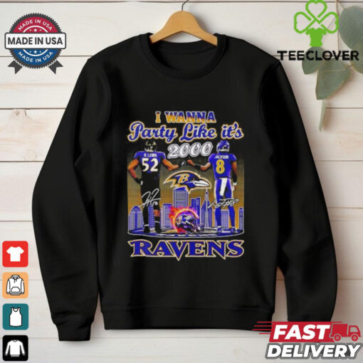 I wanna party like it’s 2000 Lewis and Jackson Baltimore Ravens signatures shirt