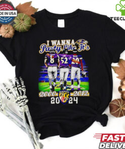 I wanna party like it’s 2012 and 2000 Baltimore Ravens 2024 signatures shirt