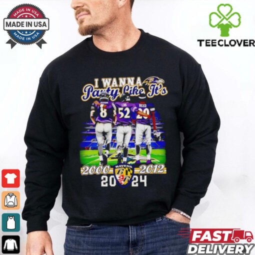 I wanna party like it’s 2012 and 2000 Baltimore Ravens 2024 signatures shirt