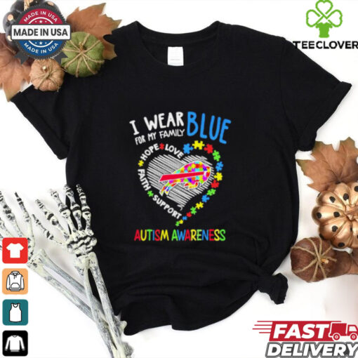 I wear blue for my family autism awareness Buffalo Bills shirt