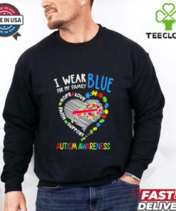 I wear blue for my family autism awareness Buffalo Bills shirt