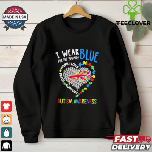 I wear blue for my family autism awareness Buffalo Bills shirt