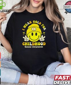 I wear gold for childhood cancer awareness gold ribbon shirt