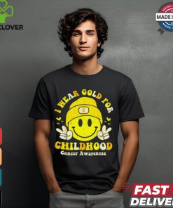 I wear gold for childhood cancer awareness gold ribbon shirt