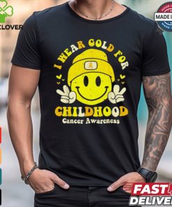 I wear gold for childhood cancer awareness gold ribbon shirt