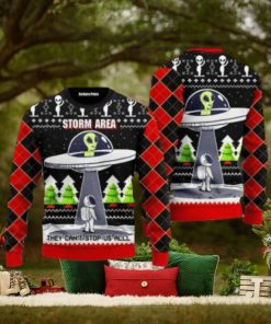Alien Stop Area Ugly Christmas Sweater For Men & Women