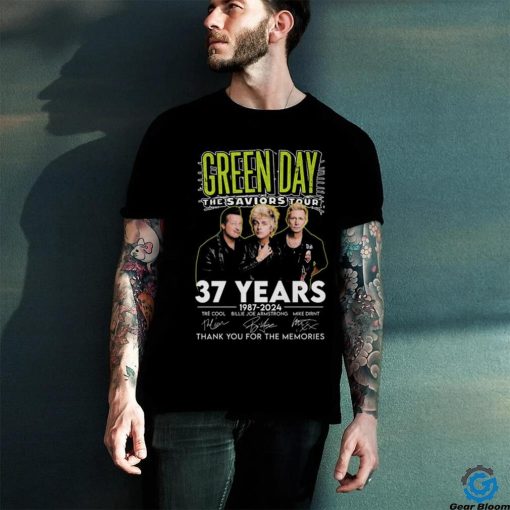 Official official Green Day The Saviors Tour 37 Years 1987 2024 Thank You For The Memories Signatures Shirt