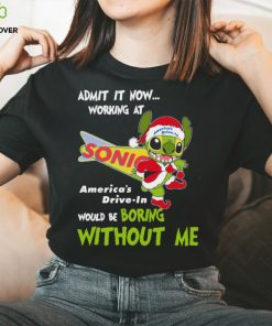 Stitch Admit it now Working at Sonic would be Boring without Me Christmas 2023 Shirt