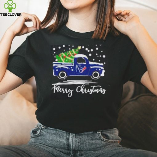 Houston Texans Car With Christmas Tree Merry Christmas Shirt