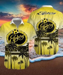 IF Elfsborg Palm Tree Yellow Logo Hawaiian Shirt Impressive Gift
