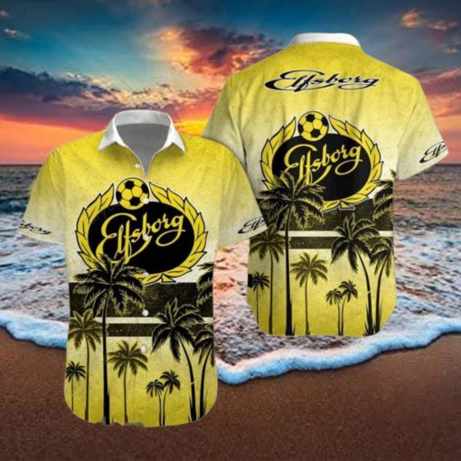 IF Elfsborg Palm Tree Yellow Logo Hawaiian Shirt Impressive Gift