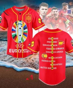 UEFA Euro 2024 Spain Team Custom Baseball Jersey