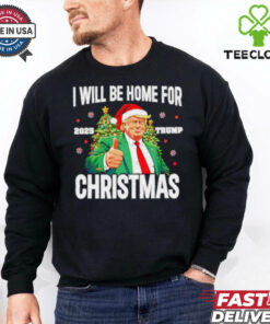 I’LL Be Home For Christmas Trump santa hat 2025 shirt