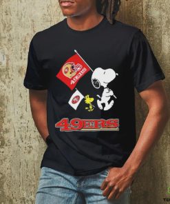 The Peanuts Snoopy And Woodstock San Francisco 49ers Football Flag Shirt