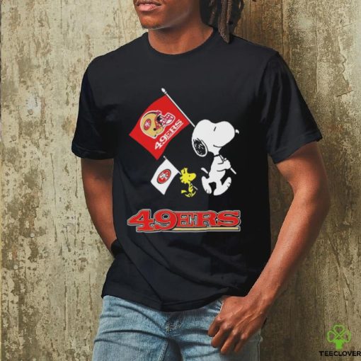 The Peanuts Snoopy And Woodstock San Francisco 49ers Football Flag Shirt