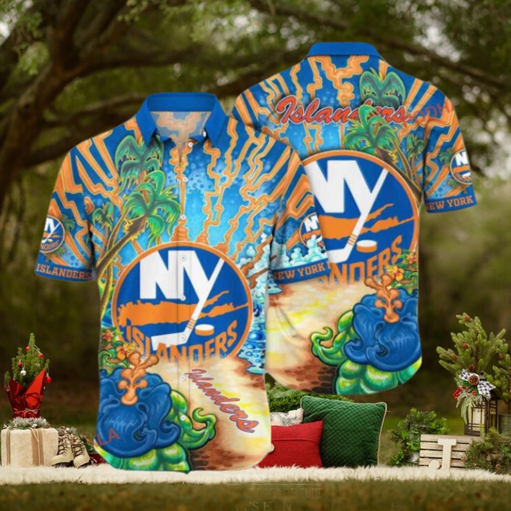 Ice Cold Drink Theme New York Islanders Hawaiian Shirt