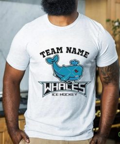 Ice Hockey Mascot Whales Team Blue Whales School Sports shirt