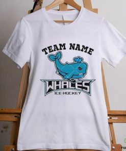 Ice Hockey Mascot Whales Team Blue Whales School Sports shirt